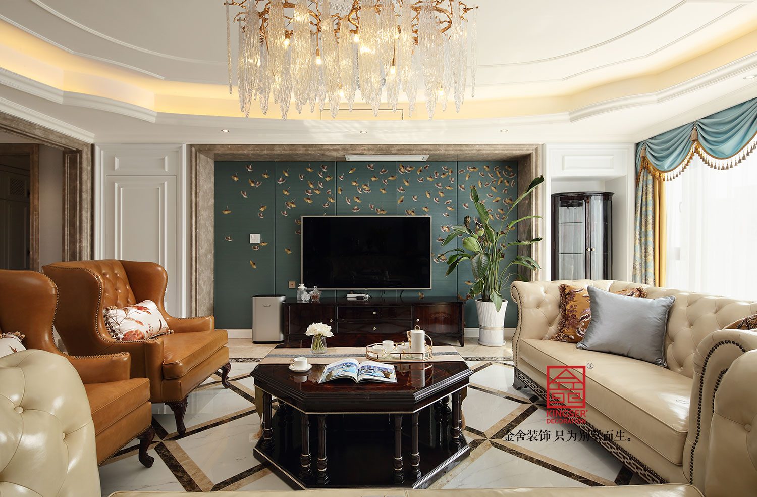 天山九峯210平米歐式風(fēng)格裝修實景