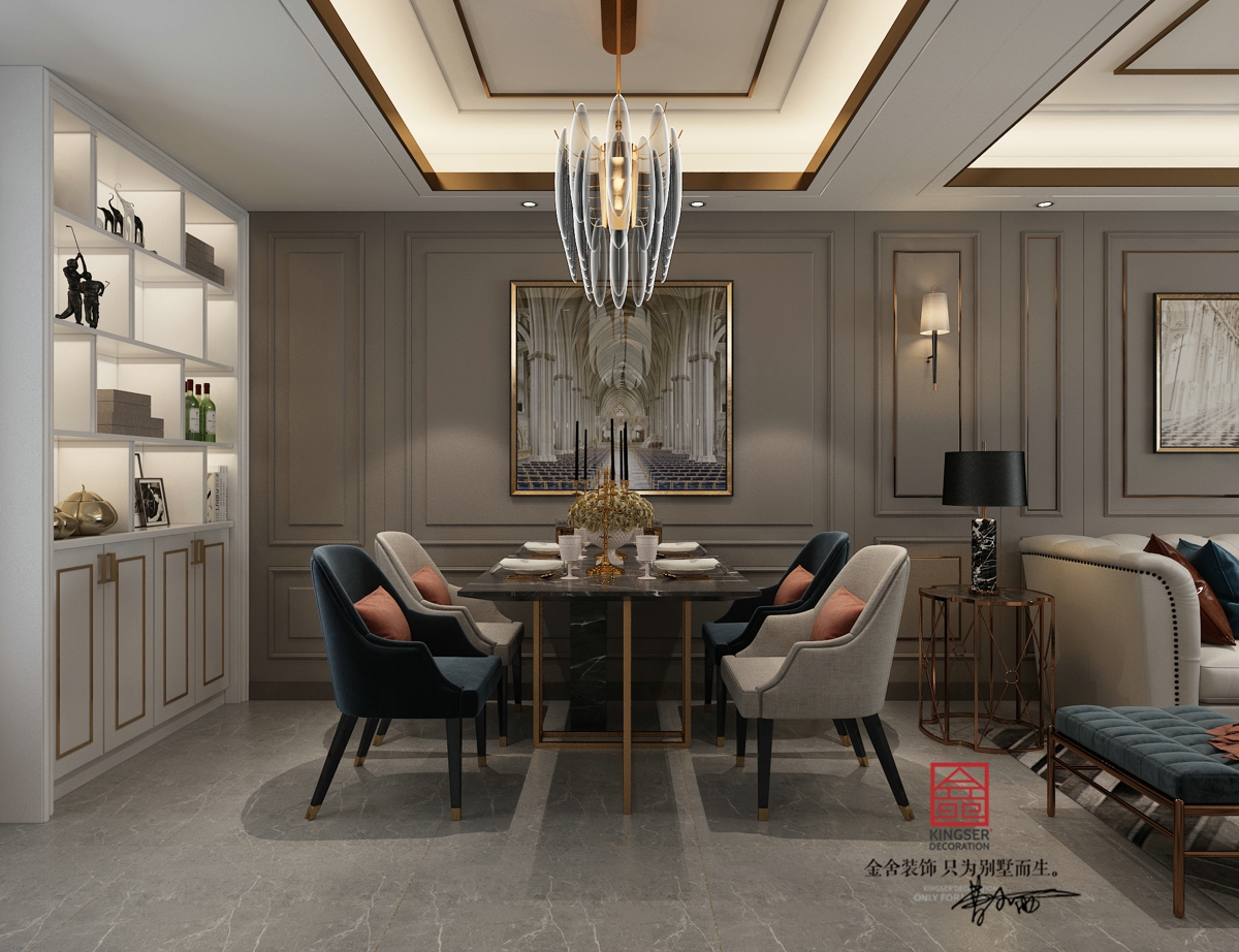 融創(chuàng)中心125平米輕奢風格裝修效果圖