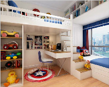 兒童房高低床設(shè)計(jì)，為孩子創(chuàng)造一個(gè)安樂窩，很實(shí)用