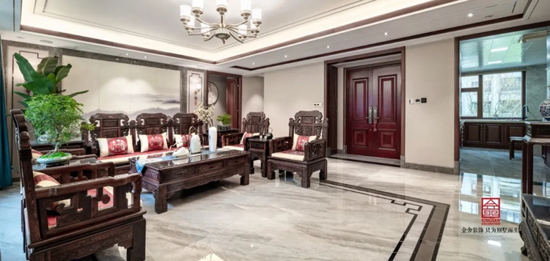 天山國賓壹號188平米新中式風(fēng)格裝修實景