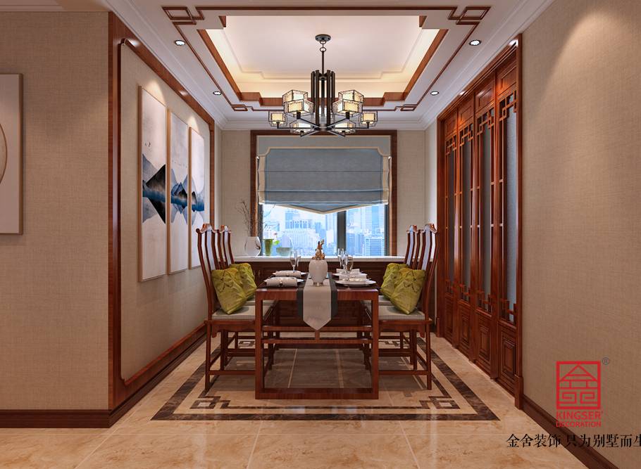 天山國(guó)賓壹號(hào)139平米中式風(fēng)格裝修案例
