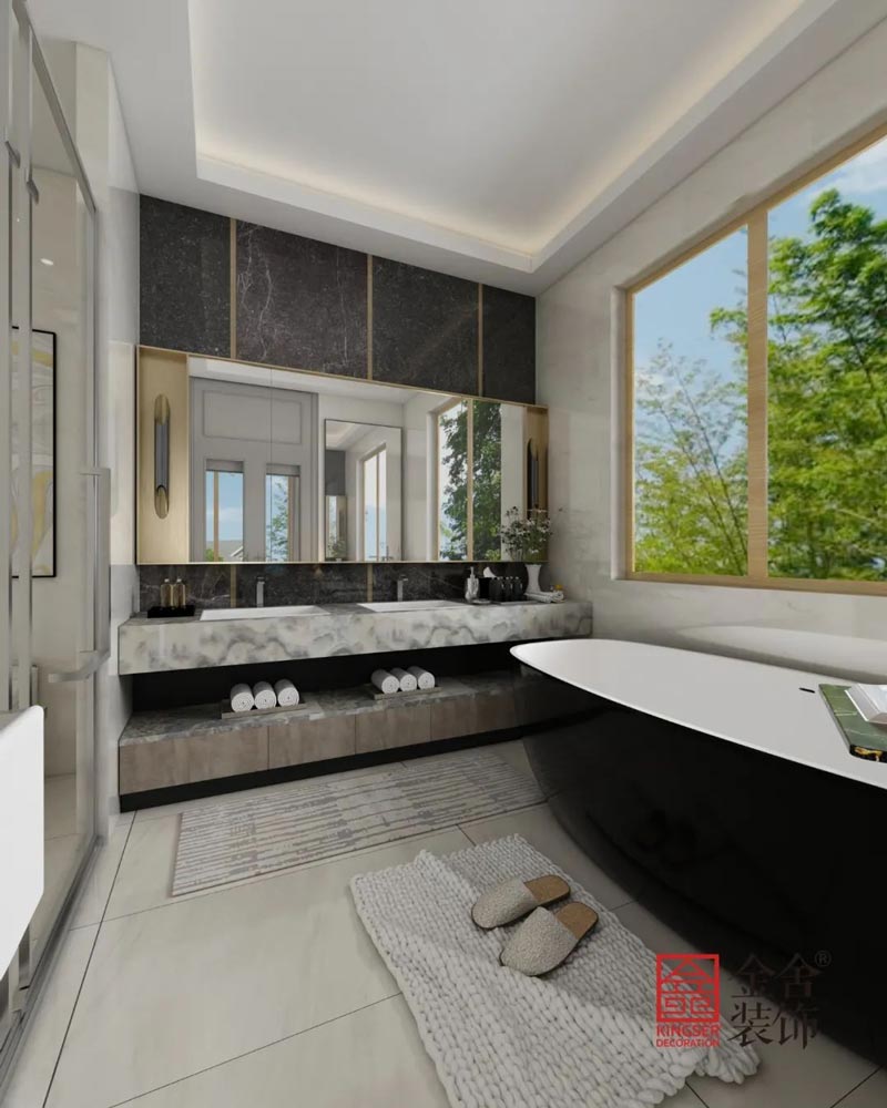 西山林語1400㎡新中式別墅裝修實(shí)景