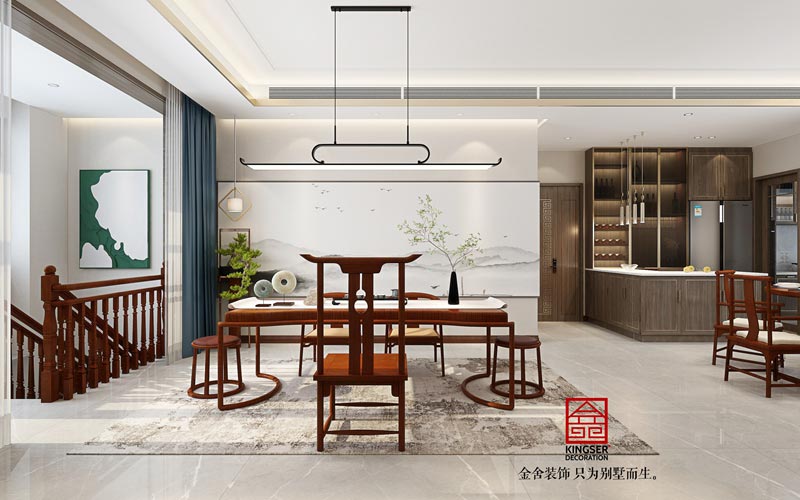 萬合名著下躍裝修260平米新中式風格效果圖