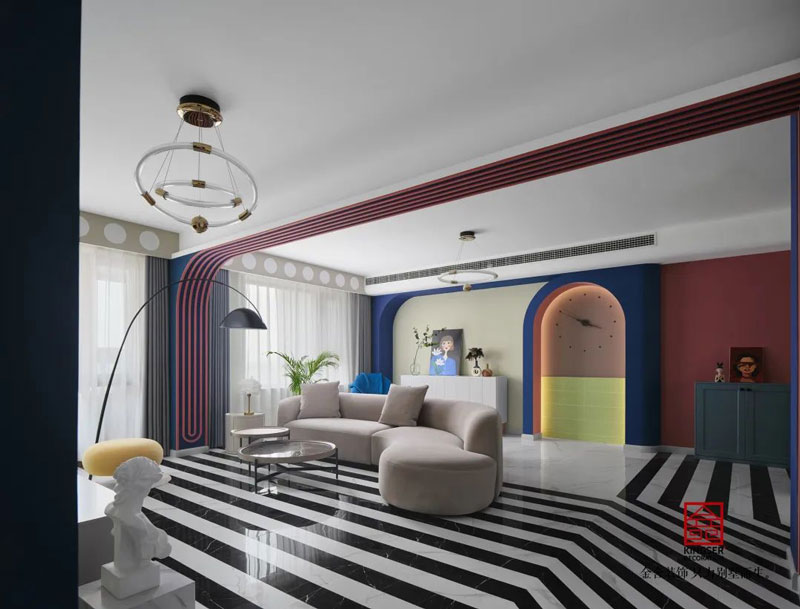 秀水名邸120㎡孟菲斯風(fēng)格裝修設(shè)計