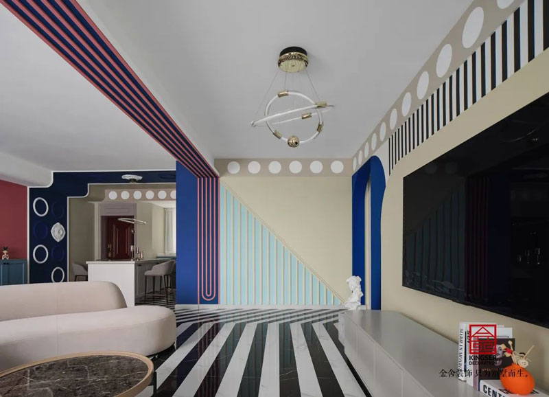 秀水名邸120㎡孟菲斯風(fēng)格裝修設(shè)計