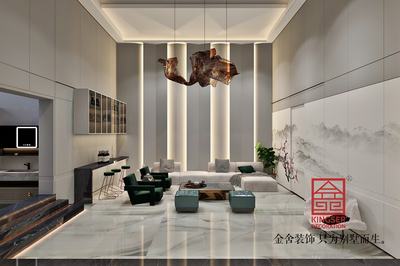 在新中式別墅裝修中，如何突出空間的層次感？